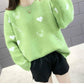 Autumn Winter Cute Pattern Loose Sweater Schoolgirl Pullover Round Neck Long Sleeve Sweater