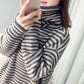 Autumn and Winter High-neck Casual Sweater Striped Pattern Loose Padded Bottoming Shirt Fashion All-match Female Top