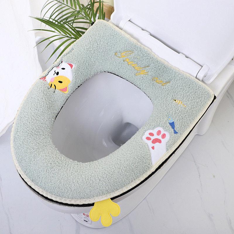 Toilet Seat Cushion Comfortable and Warm Plush Toilet Cover Washable and Removable Toilet Cover for All Seasons