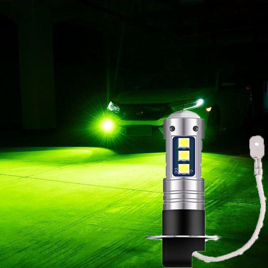 H3 220W Super Bright Headlight Seven Color LED Car Front Fog Light Natural/ Strobe Light Car Light Bulb