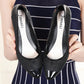 Women's Spring Summer Large Size Low Heel PVC Single Shoes Ladies Solid Color Hollow Breathable Casual Slip-on Shoes