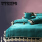 WTEMPOCoral Velvet Four Piece Winter Flannel Thickening Warm Bedclothes Queen Bedsheets Quilt Cover