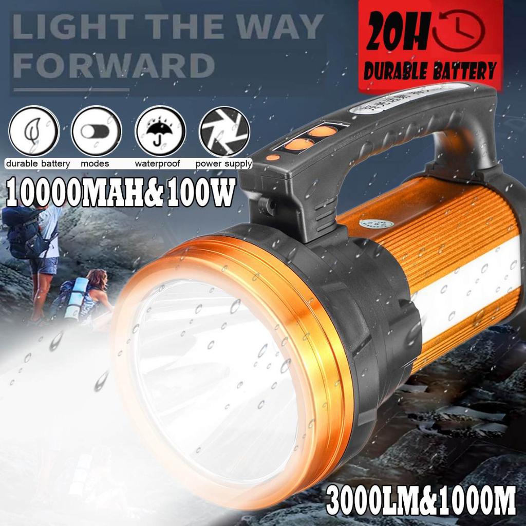 PDTO LED Handheld Spotlight Rechargeable Camping Hunting Flashlight Spot Light