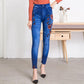 Colorful Floral Sexy Womens Skinny Blue Jean Denim Leggings Stretchy Jeggings Pants