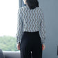 Long Sleeve Chiffon Shirt Women's Spring and Autumn Loose Printed Bottoming Shirt Top