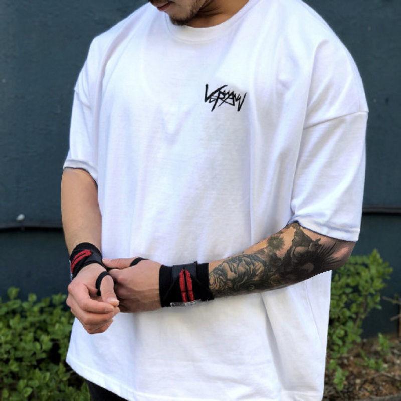 Men's Quick-drying Muscle Fitness Five-point Sleeve T-shirt Summer Running Exercise Breathable Sports Loose Short-sleeved Shirt