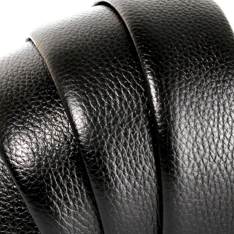 Automatic Buckle Headless Double-sided First Layer Cowhide Belt Male Mid-green Leather Business Versatile Real Cowhide Belt Without Buckle Body