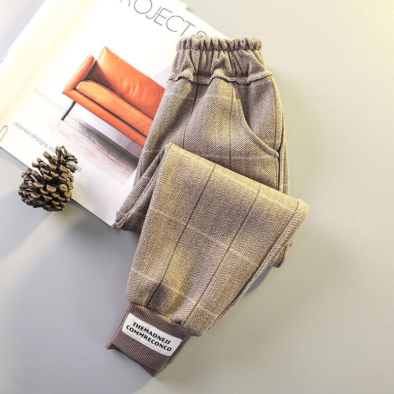 Girls' Pants Autumn Winter 2021 New Outer Wear Korean Children's Casual Plus Velvet Pants Girl Trousers