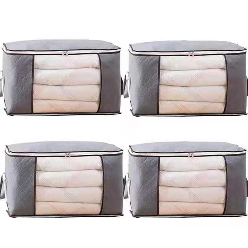 4PCS Wardrobe Organizer Bag Quilt Dustproof Packing Bag Moving Organizing Bag Storage Box for Clothes Wardrobe Clothes Foldable Storage Bag