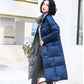 Double-sided Down Jacket Women's Mid-length Winter Loose Large Size Thin White Duck Down Over The Knee Coat