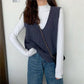 Spring and Autumn Thin Sleeveless Sweater Twist V-neck Knitted Vest Girls Wear Short Loose Waistcoat