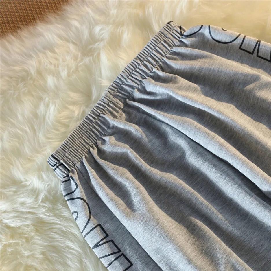 Women's Summer Letter Wide Leg Pants Loose Ins High Street Vertical Straight Tube Men's and Women's Sports Casual Pants