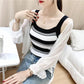 Camisole Women's Striped Knitted Sexy Inner Wear Slim Sports Casual Simple Top