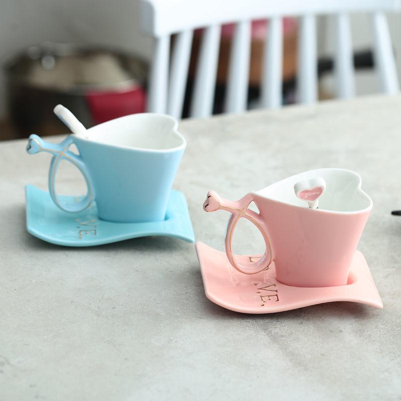 Cup Ceramic Coffee Cup Couple Cup Set Pair Birthday Wedding Gift 180ml