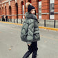 Korean Fashion Ladies Down Jacket Fox Fur Collar Thick Bread Jacket White Duck Down Short Down Jacket