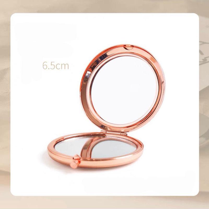 Solid Color Foldable Flip Double-sided Makeup Mirror Ladies Collapsible Must-have Makeup for Travel Appointment Portable HD Thin and Light