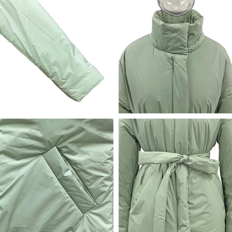 Casual Collected Waisted Parkas Women Fashion Simple Coats Women Elegant Spring Stand Collar Cotton Jackets Female Ladies