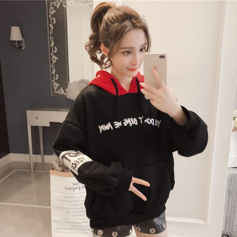 Women's Sweatshirt Wild Large Size Long Sleeve Warm Hood Top Autumn Winter Sweater Cotton