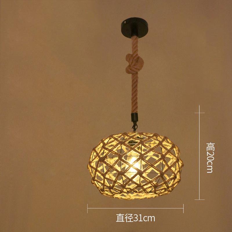 Hemp Rope Chandelier American Pastoral Retro Restaurant Clothing Store Decorative Chandeliers