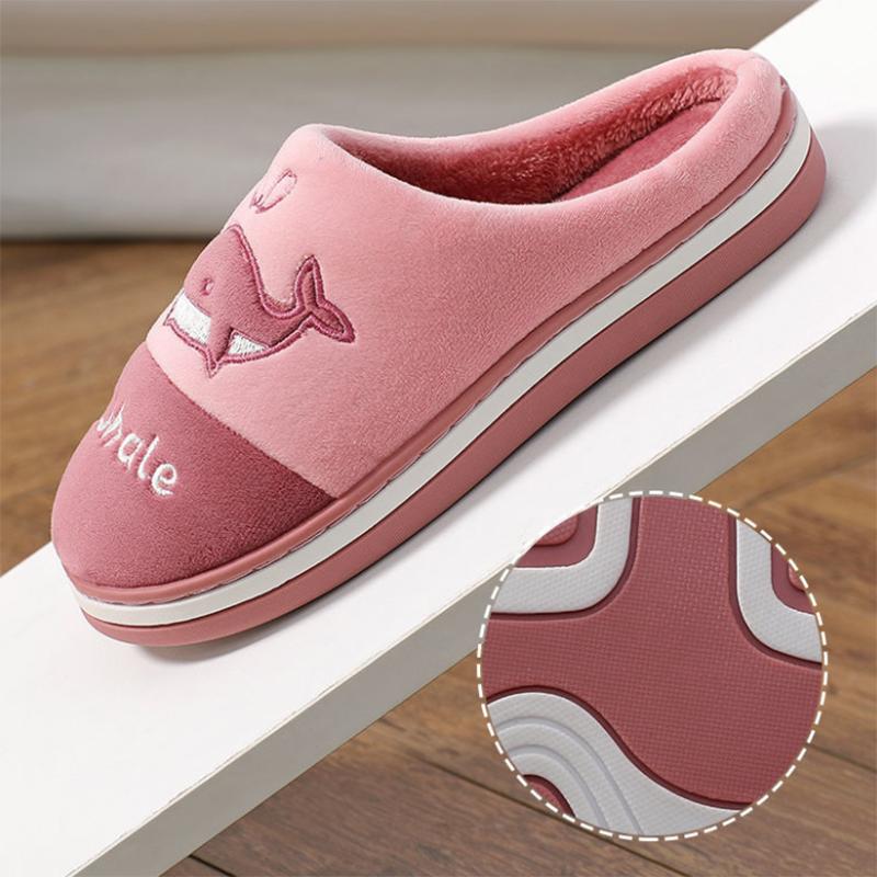 Men's Cotton Slippers Winter Non-slip Plus Velvet Thick-soled Indoor Warm Cotton Slippers