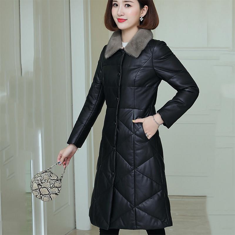 Women's Winter Korean Loose Quilted Coat Warm Padded Stand-collar Down Jacket Women's Solid Color Regular Down Jacket with Fur Collar
