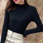Autumn and Winter Women's Korean Style Pullover Lace Half Turtleneck Sweater Long-sleeved Slim Bottoming Sweater