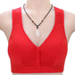 Middle-aged and Elderly Mothers No Steel Ring Front Buckle Cotton Bra Large Size Bra Middle-aged Cotton Underwear Vest-style Thin Section