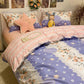 Washed Cotton Four-piece Duvet Cover Sheets Fashion Printed Bedding Student Dormitory Single Bed Sheet Sheets