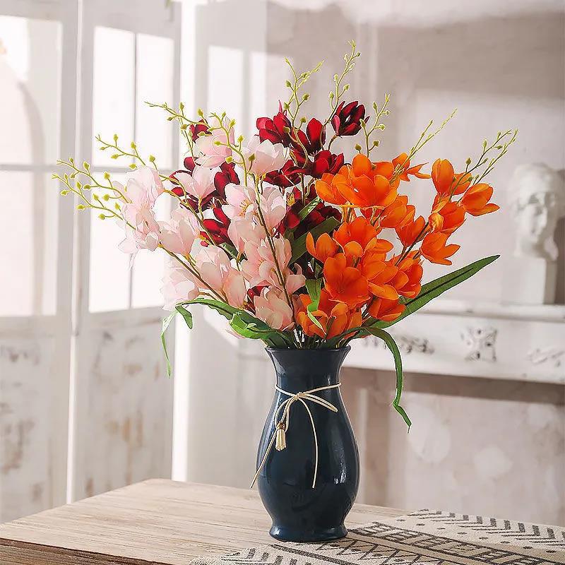 High-end Cymbidium Orchid Simulation Floral Living Room Furnishings Decoration Phalaenopsis Porch Home American Style