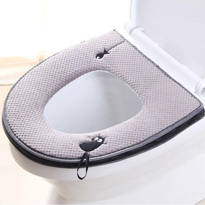 Cute Retro Breathable Toilet Seat Cushion Universal Household Zipper Waterproof Toilet Seat Toilet Cover