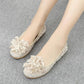 Fisherman's Shoes Flat Cloth Shoes Women's Soft-soled Maternity Shoes Summer Breathable Lace Hollow Beanie Women's Shoes Mesh Shoes