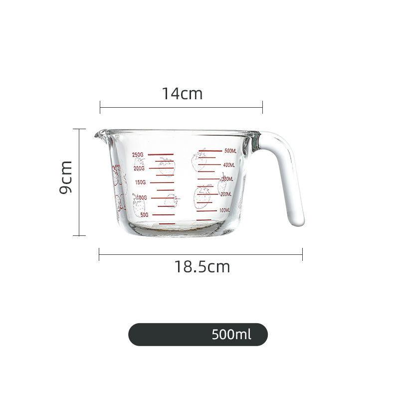 Scaled Glass Measuring Cup Household High Temperature Resistant Large Capacity Baking Cup Children's Milk Cup Thickened Metering Cup