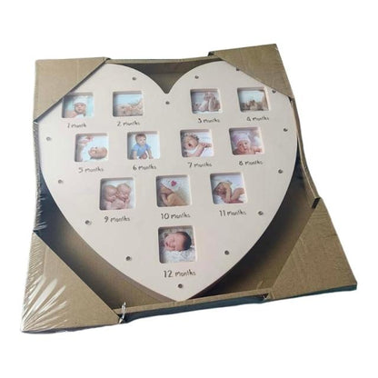 My First Year Baby Keepsake Frame with Light 0-12 Months Pictures Love Heart Photo Frame Commemorative Growth Souvenirs Kids hot
