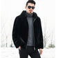 Mink Fur Coat Winter Fur Coat Imitation Mink Hooded Jacket Large Size Solid Color Casual Men's Jacket