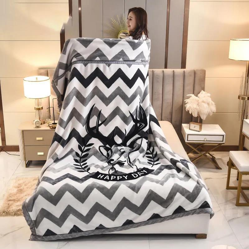 Winter Blankets Thickened Double Raschel Blankets Single Double Blankets To Keep Warm Student Dormitory Single Double Blankets