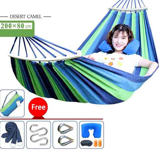Canvas Hammock Outdoor Adult Single Anti-Rollover Indoor and Outdoor Balcony Swing Chair