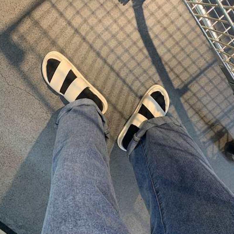 Thick-soled Sandals and Slippers Women's Summer Fashion Retro Hong Kong Flavor Harajuku Style Beach Shoes