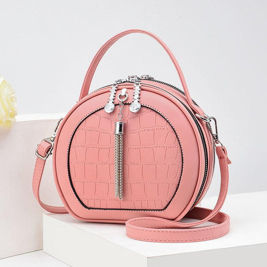 Bag Female Stone Grain Crossbody High-end Fashion All-match Shoulder Bag Portable Small Round Bag