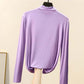 Spring New Women's Half Turtleneck Bottoming Shirt with A Slim Plus Size Top