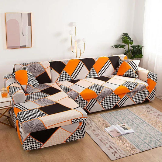 Four Seasons Universal Elastic Non-slip European-style Plaid Pattern Tight-pack Full-cover Sofa Cover