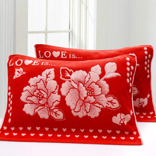 Increase Thicker Soft Comfortable Couple Terry Absorbent Pillow Towel Four Seasons Adult Pure Cotton Cartoon Pillow Towel