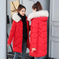 Winter Women's Mid-length Padded Jacket Korean Version of Thick Fur Collar Padded Jacket
