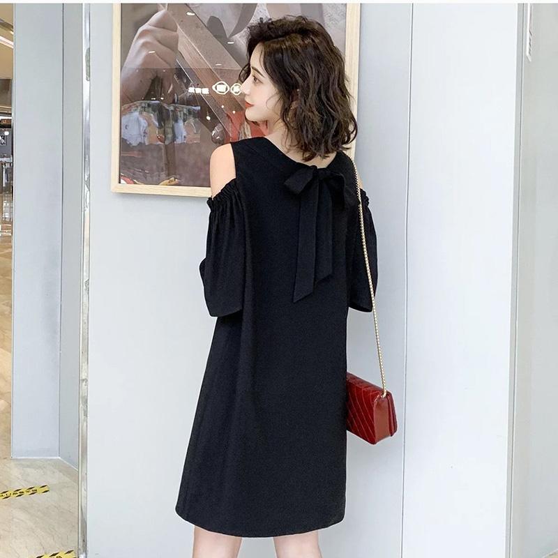 Large Size M-XXXXL Women's Summer Dress Back Bow Knee-length Daily Wear Office Dating Party