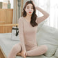 Women Thermal Underwear Clothes Long Sleeve Autumn Winter Undershirt Plus Size Slim Shaper Sleepwear Set O Neck Top Long Pants Sexy Vest Shirt Cotton