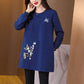 Spring Womens T Shirt Casual Round Neck Flower embroidery Ladies Tee Shirts Vintage Floral Tops Pullover