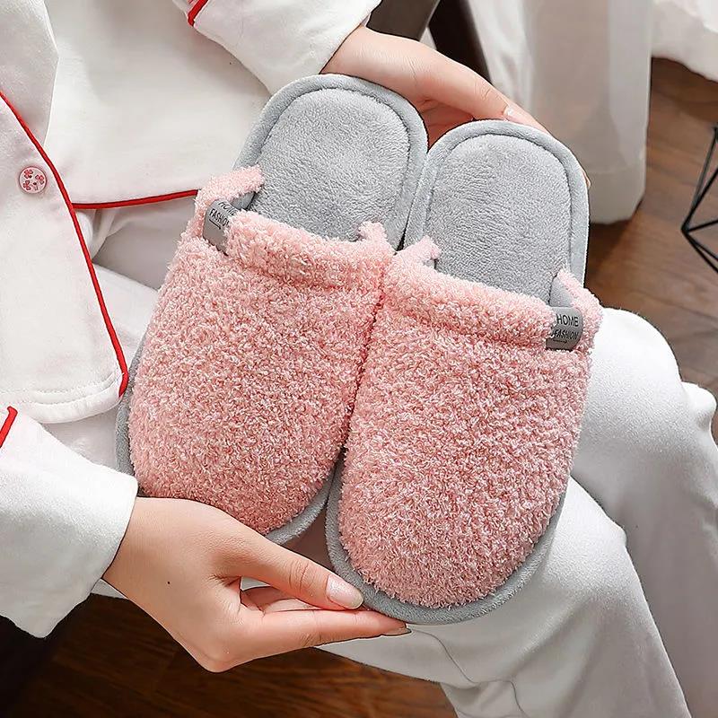 Autumn and Winter Couple Indoor Cotton Slippers Home Slip-proof and Warm Soft-soled Cotton Slippers