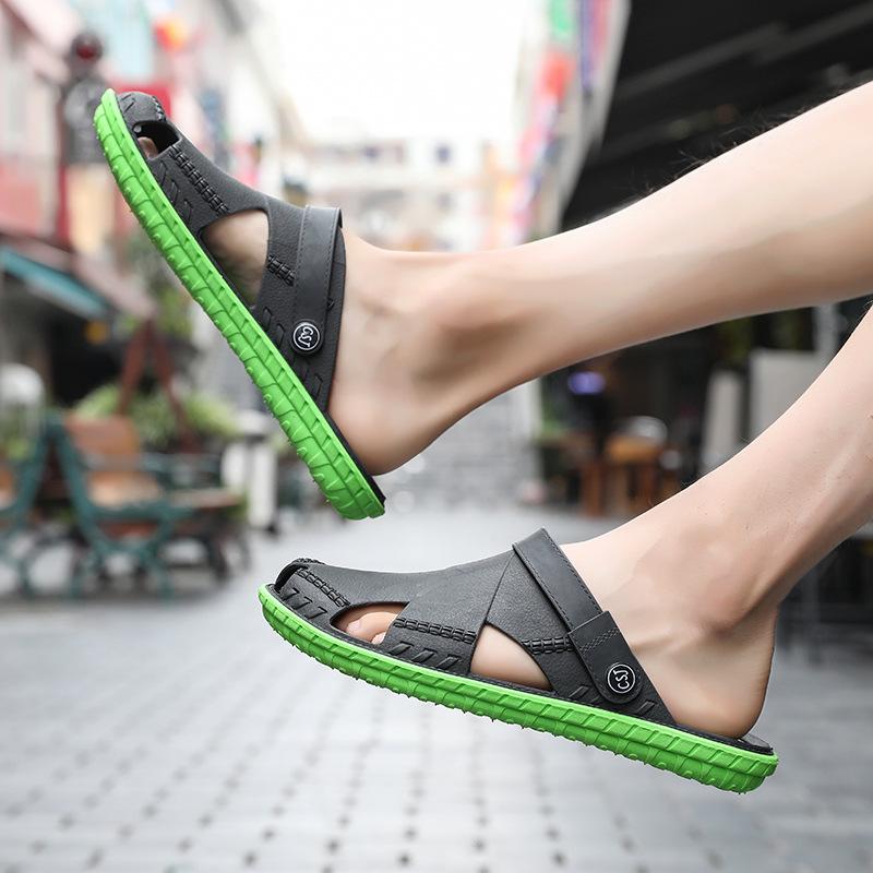 Summer Beach Slippers Outdoor Indoor Hole Shoes Thick Bottom Non-slip Bathroom Slippers