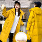 Down Jacket Women's Hooded Stand-up Collar Mid-length White Duck Down Winter Loose Thickening Light Cotton Winter Thick Coat