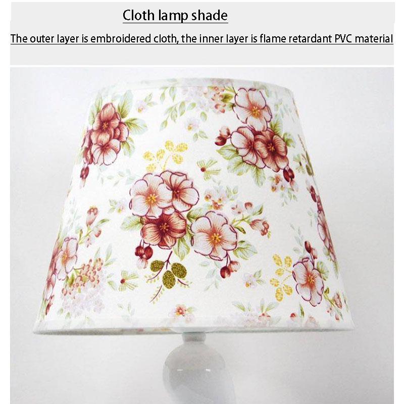 Modern Minimalist Table Lamp Bedroom Bedside Lamp Creative Blue Fabric Lampshade Lamp Living Room