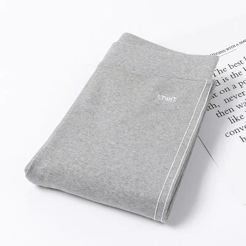 Women's Leggings Outer Wear Spring and Autumn Solid Trousers Comfortable Cotton High-waisted Korean Style Slim Tight-fitting Long Pants Line Leggings